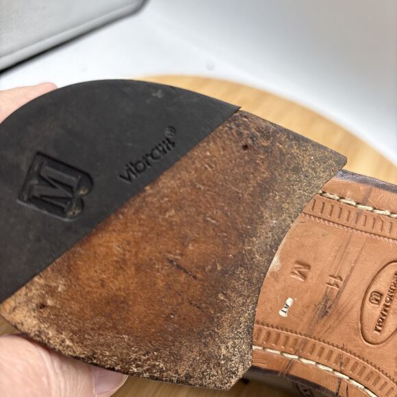 Bruno Magli  Mens Coby11M Black Leather Wingtip Brogue Oxford Italy Lace Vibram - Picture 10 of 11